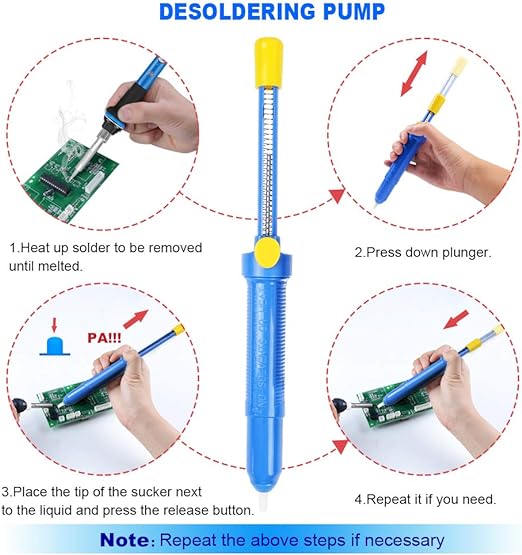 Desoldering Vacuum Pump - Plastic Handle Suction Solder