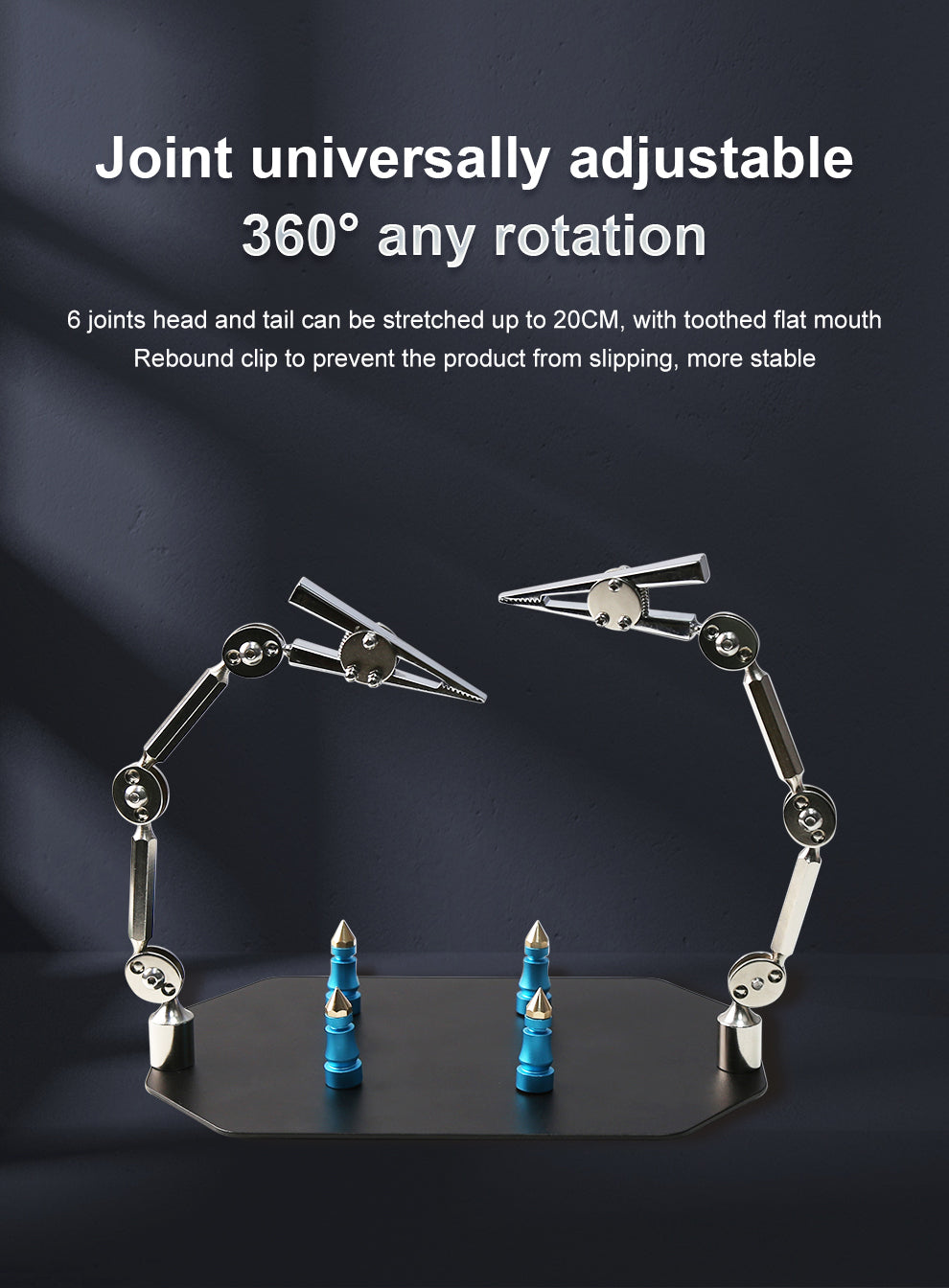 TE-807 Adjustable PCB Clamp Helping Hands - Flexible Arm Soldering Jig