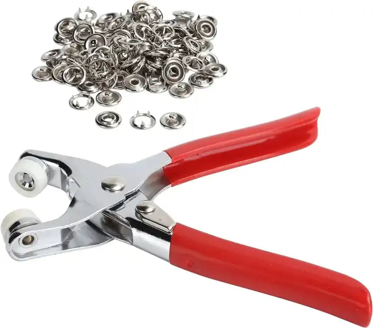 9.5mm Metal Snap Buttons Kit with Fastener Pliers — DIY Sewing & Craft Set