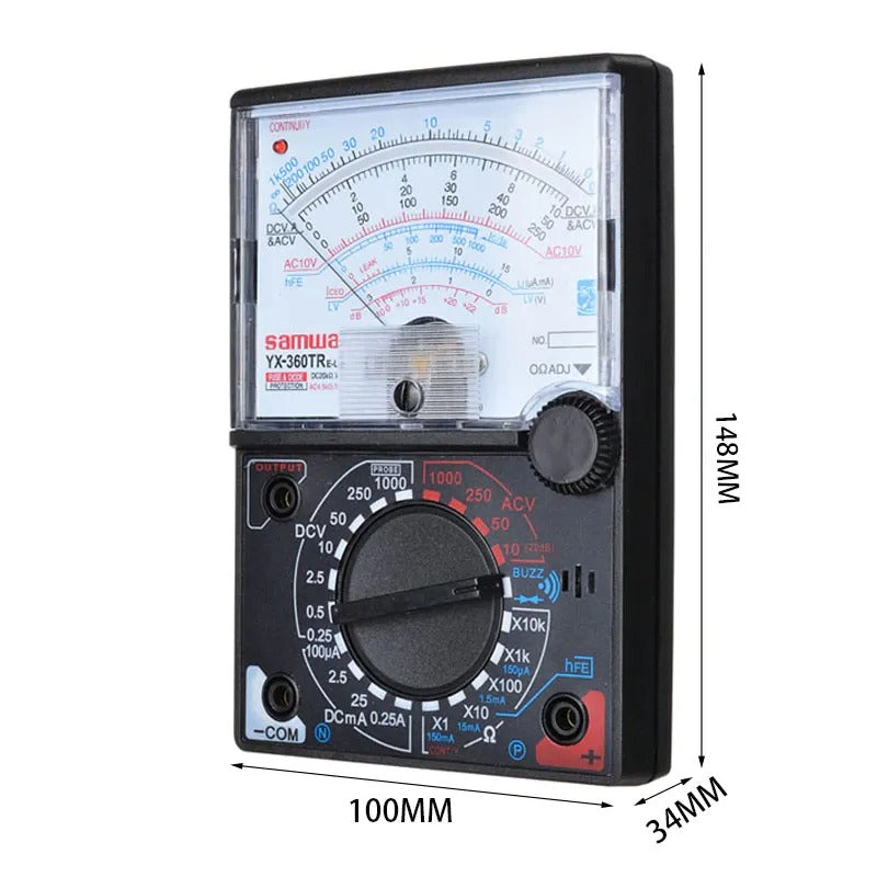 YX360TR Analog Multimeter  High-Precision DC/AC Voltage, Current & Resistance Meter