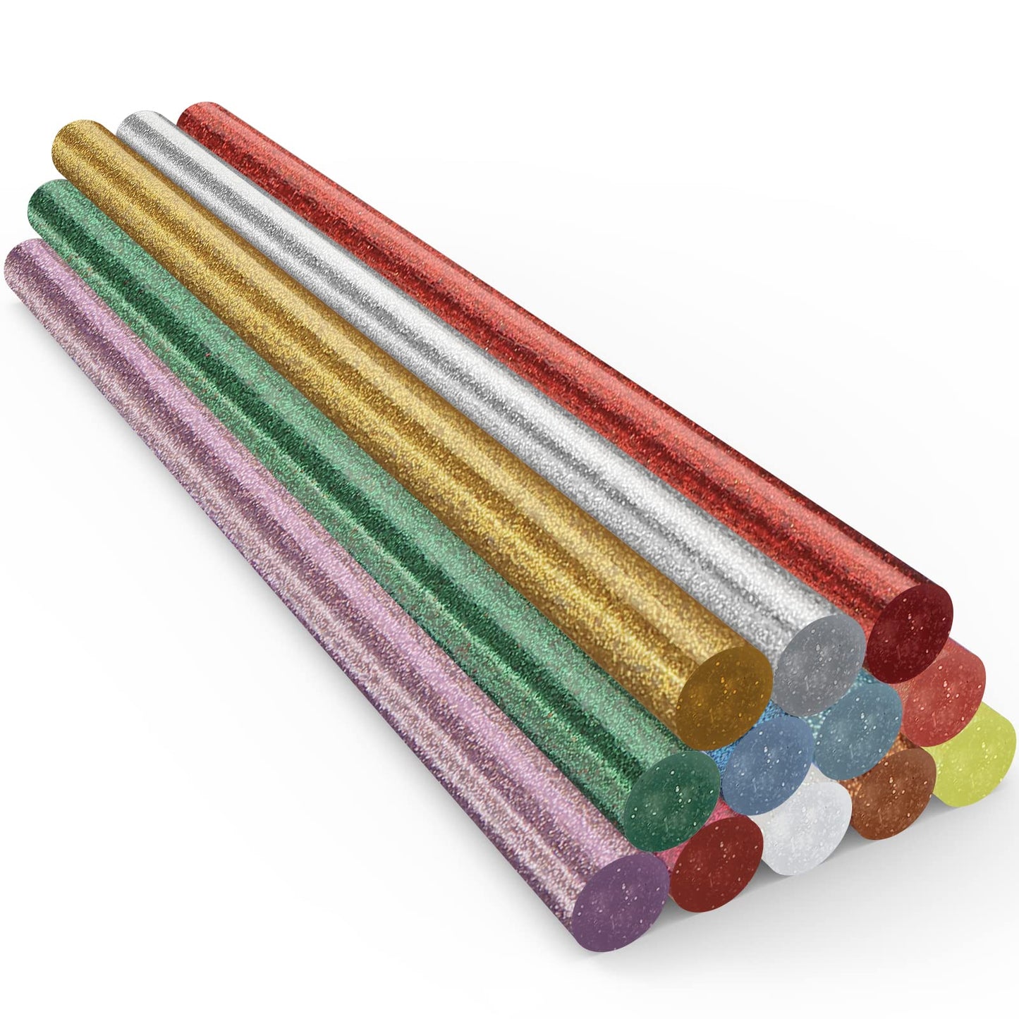 12Pcs Multicolor Glitter Hot Glue Sticks – 11mm for Large Glue Gun