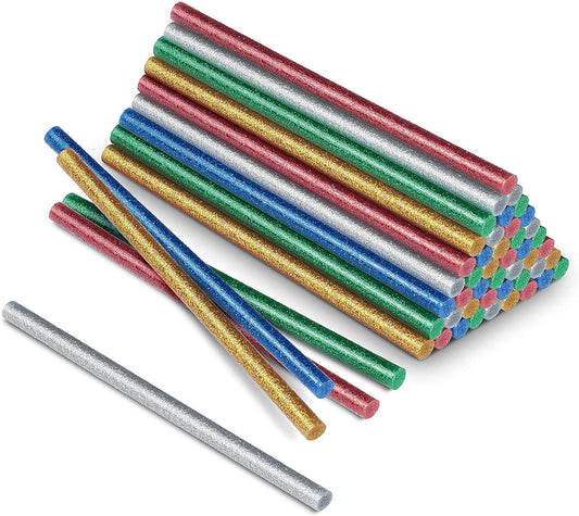 12Pcs Multicolor Glitter Hot Glue Sticks – 11mm for Large Glue Gun
