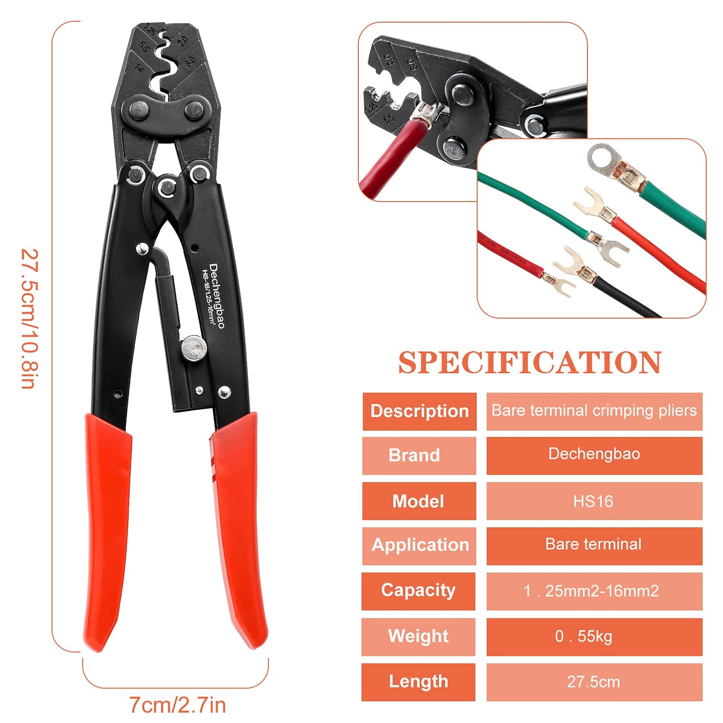 Professional Electrical Crimping Pliers with Safety Lock: Secure and Precise Wire Connections
