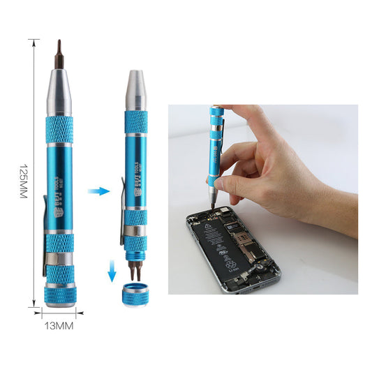 8-in-1 Pocket Mini Screwdriver Pen Kit – Portable Mobile Phone Repair Tools with Multiple Bits