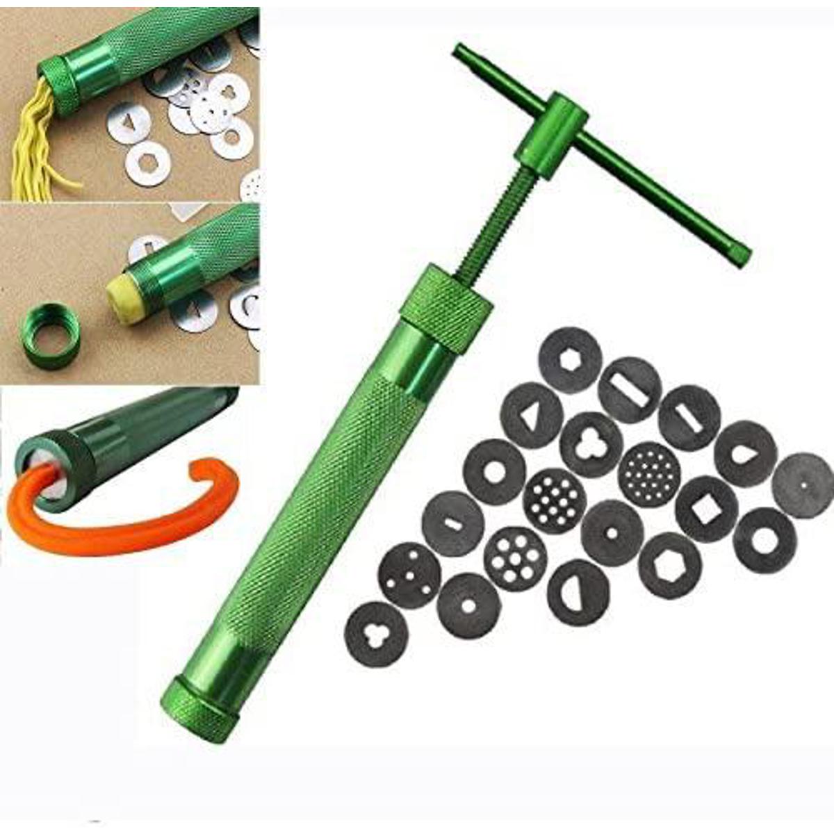 YG21 Easy Sugar Paste Extruder Tool Set: 20 Tips for Cake Decorating, Fondant Art, and Polymer Clay Sculpting