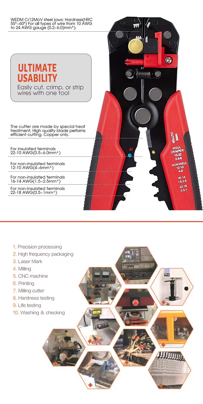 5-in-1 Self Adjusting Wire Stripper , Crimper & Cutter Tool