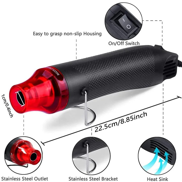300W Mini Handheld Heat Gun – Dual Temperature