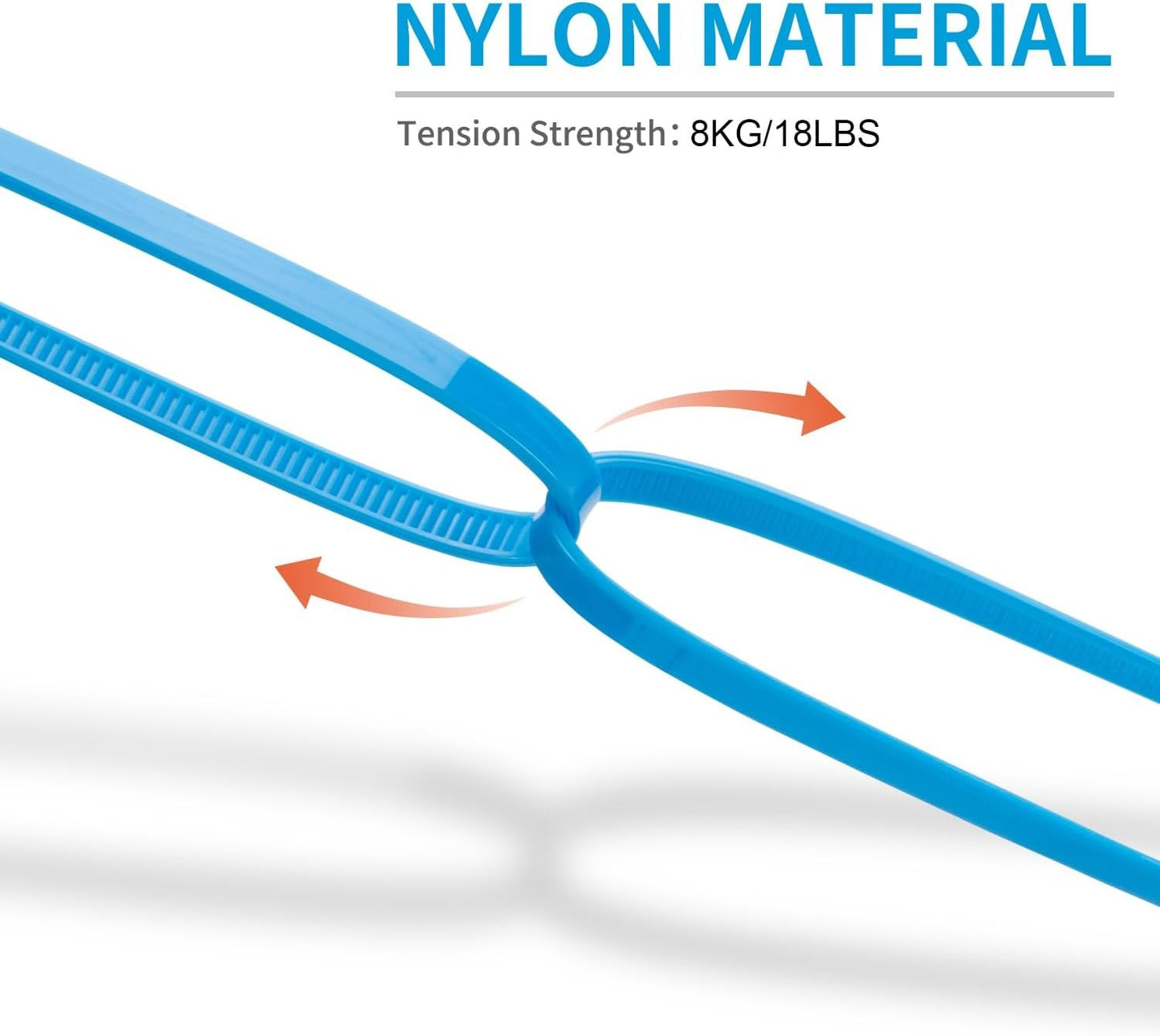 50-Pack Nylon Cable Ties – Black & White, 4/6/8 Inch
