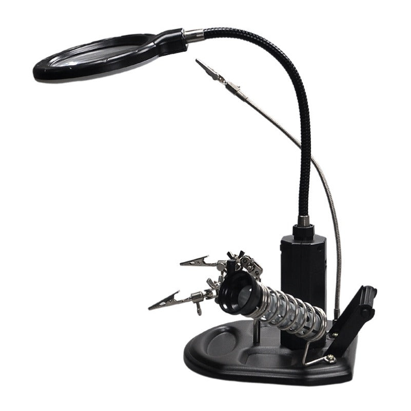 TE-802 Helping Hand Soldering Station with 360° Rotation & LED Magnifier
