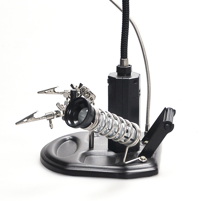 TE-802 Helping Hand Soldering Station with 360° Rotation & LED Magnifier