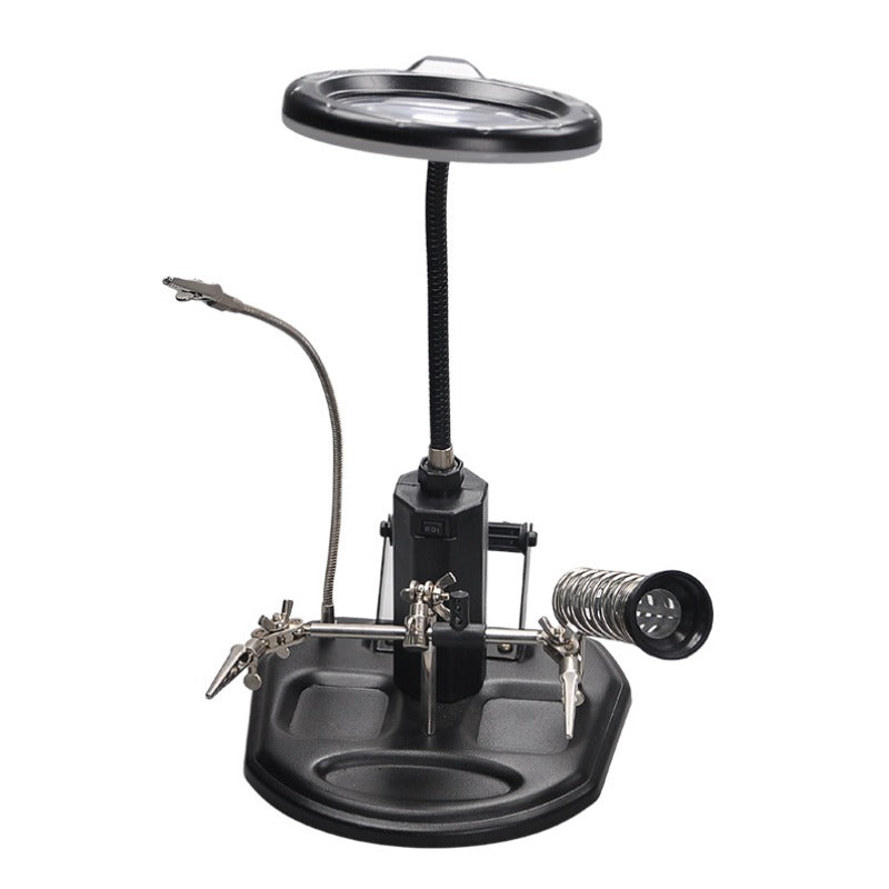 TE-802 Helping Hand Soldering Station with 360° Rotation & LED Magnifier